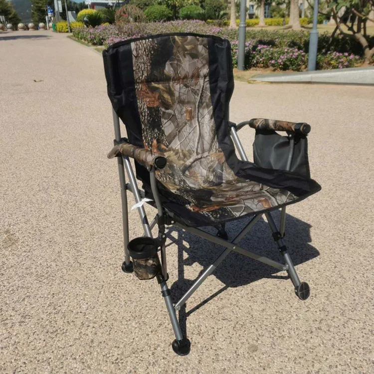 Oversized Camouflage Folding Chair Outdoor Gravity Chair With Cup