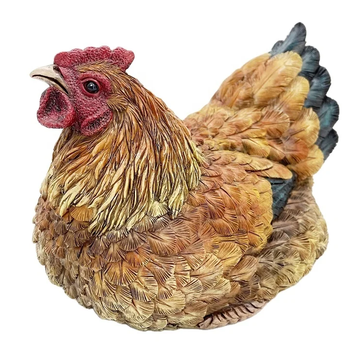 手作りの庭のような生活屋外装飾白い座っているコック鶏樹脂鶏の置物 - Buy Cock,Hen,Chicken Product on  Alibaba.com