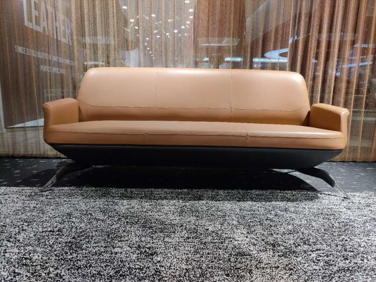 Modern design reception visitor 1+1+3 office leather sofa set GS-005
