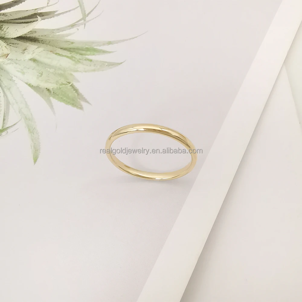Simple Real 10k Solid Gold Ring Minimalist Plain Gold Ring 10k 14k 18k