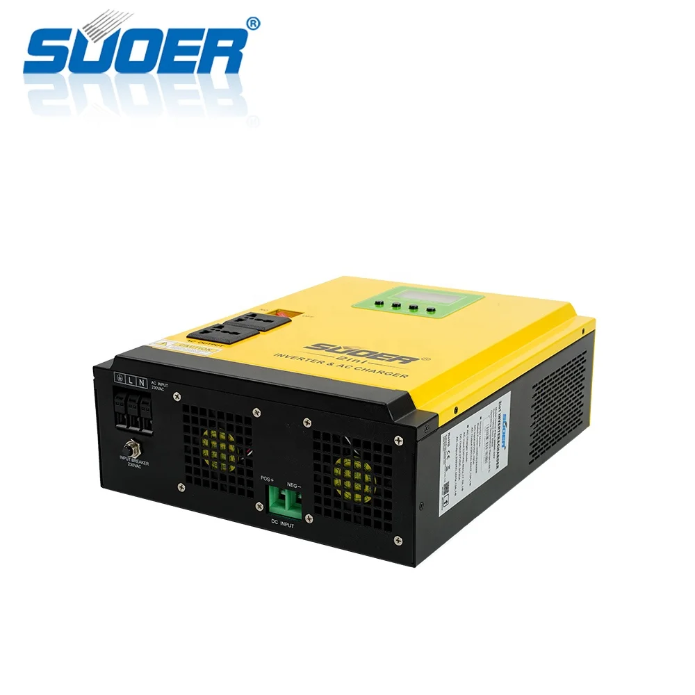 SUOER 3000va 24V, профессиональное изготовление, производство 2 в 1 инвертор немодулированного синусоидального сигнала AC зарядное устройство Гибридный солнечный инвертор