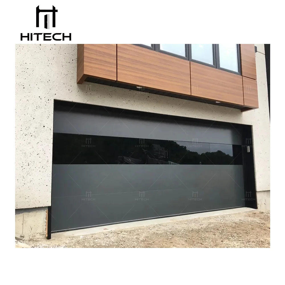 Hitech Automatic Sliding Frosted Clear Glass Garage Door Rolling Shutter Garage Doors  Garage Screen Door  with Glass