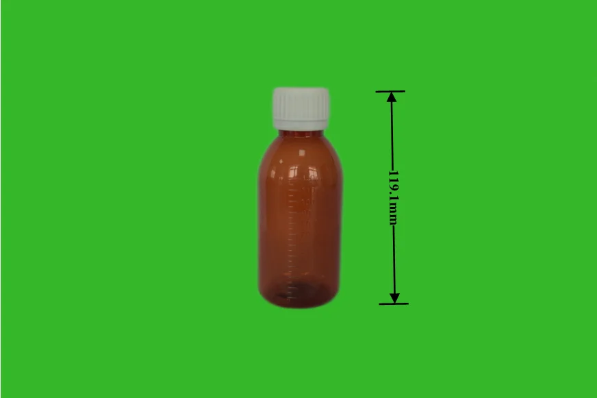 Empty Syrup 120ml Pet Amber Plastic Syrup Bottle for Liquid Medicine