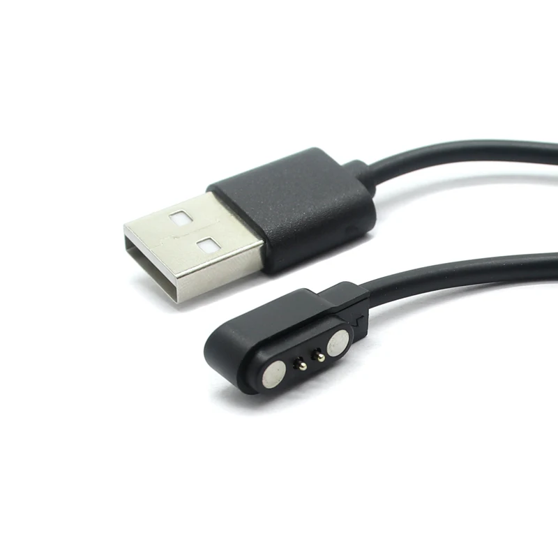 Portable Magnetic Charger with USB a Male to Wireless Magnetic 2Pin Pogo  Pin Smart Watch Charging Cable for F6 (W13)