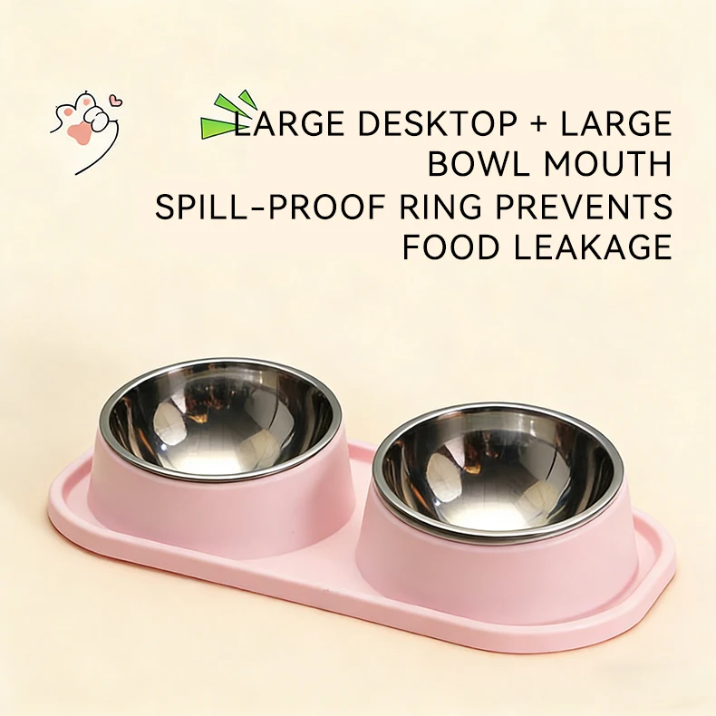 Cat Bowl Dog Bowl Pet Slow Food PP Bowl cat Water Dispenser Leak-proof Food Pet Bowl Anti-upset Pet Double Bowl supplier
