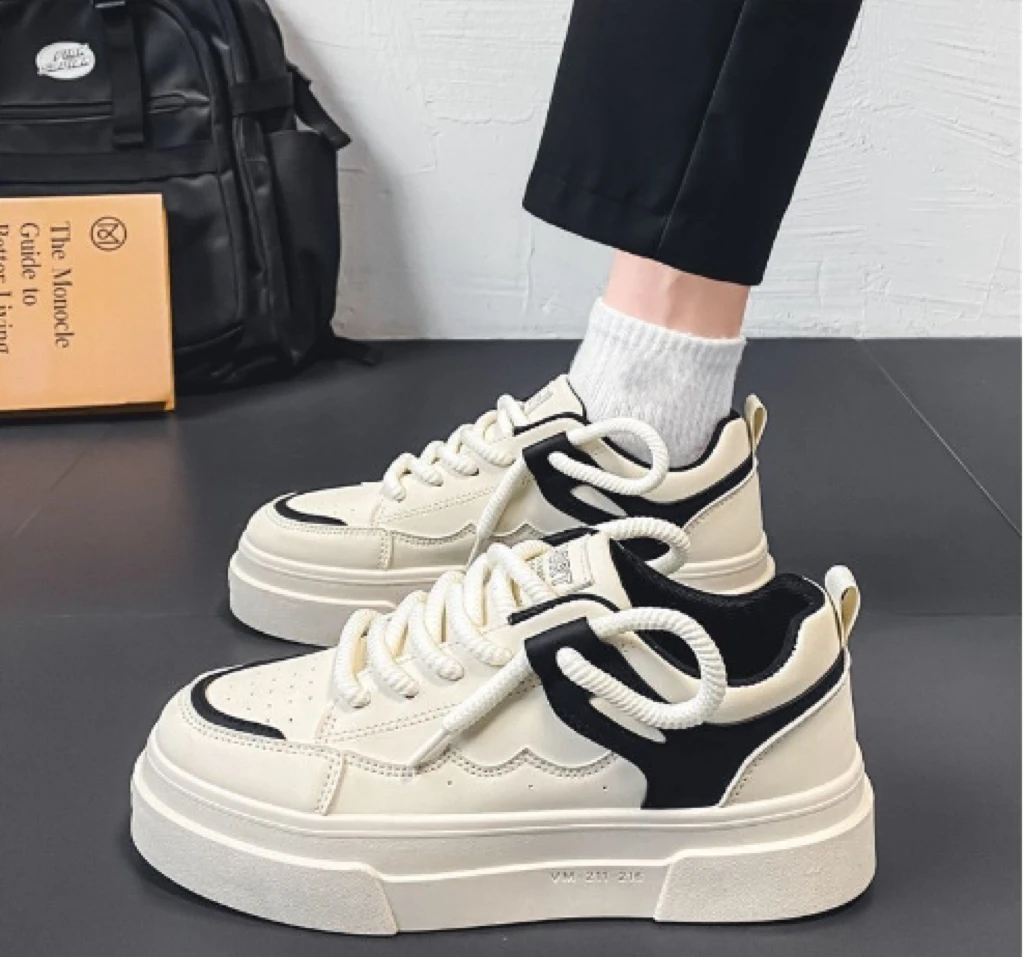 2024 New Men's Shoes Thick Sole Small White Shoes Men's Fashion Casual Sports Board Shoes