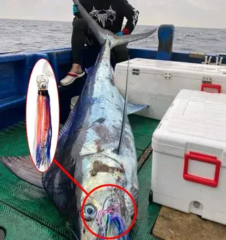 CHEERY 6.5Inch 43g Boat Big Game Tuna Marlin Fishing Bait Resin Octopus Squid Skirt Bionic Trolling Lure for Wahoo Saltwater – Trolling Lure – view 5