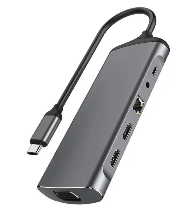 Многопортовый адаптер 3,1 Type C Hub Док-станция USB C Hub 10 в 1 адаптер USB C Hub
