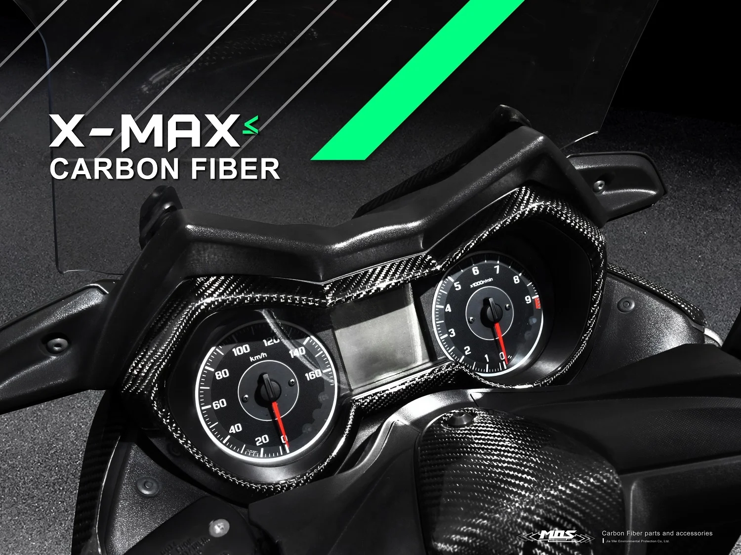 
 Чехол MOS из углеродного волокна со спидометром для мотоцикла Yamaha XMAX 250 / 300  