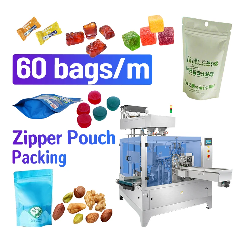 Tablet Pill Capsule Counting Vertical Zipper Lock Premade Standup Pouch Packing Machine