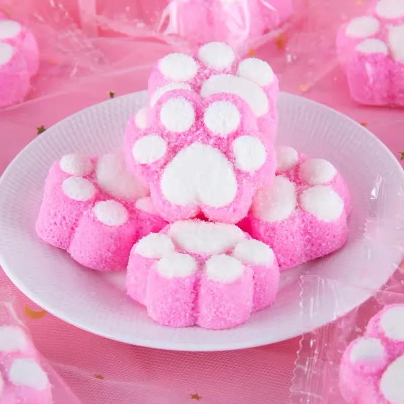 Mignon Chat Rose Et Blanc En Forme De Patte Guimauve Bonbon Sucre Buy Bonbons Gelifies En Forme De Griffe De Chat Guimauve Douce De Dessin Anime Bonbons Gelifies Product On Alibaba Com