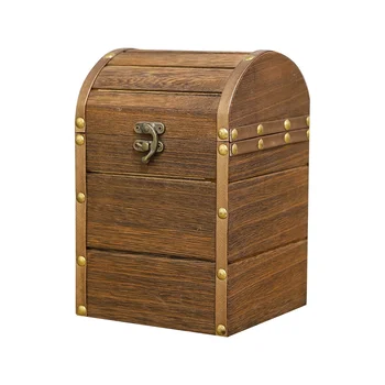 Factory Wholesale Wood Treasure Chest Decorative Wooden Box with Locking Clasp for Crafts Art Hobbies Projects Wood Box