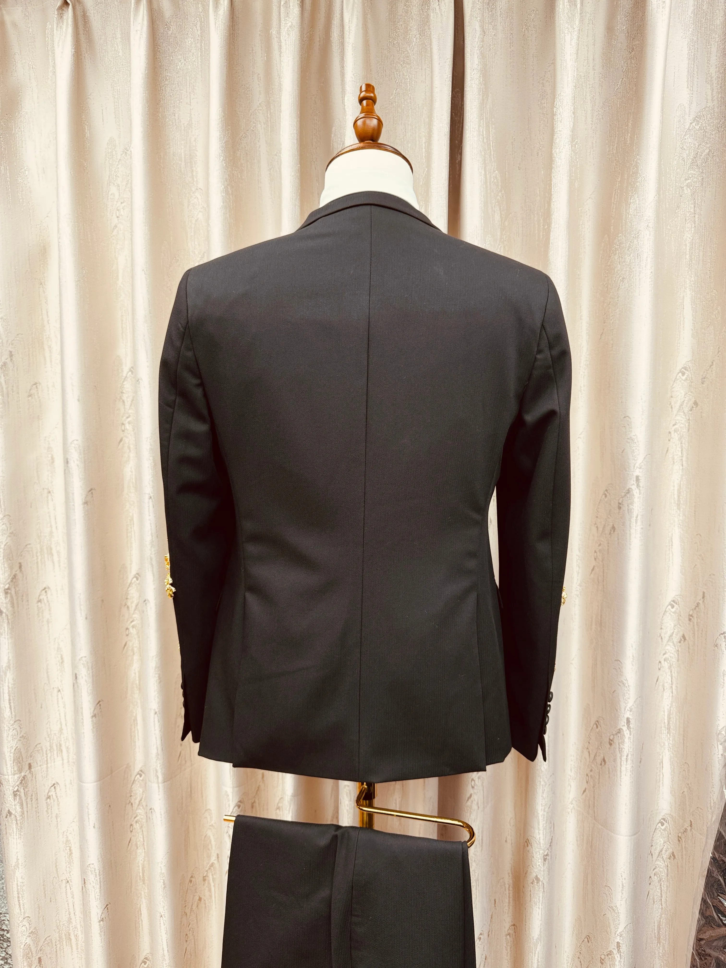 Luxury Hand Embroidery Made Men Suits 2 Piece for Prom Groom Formal Party Wear Tuxedo
