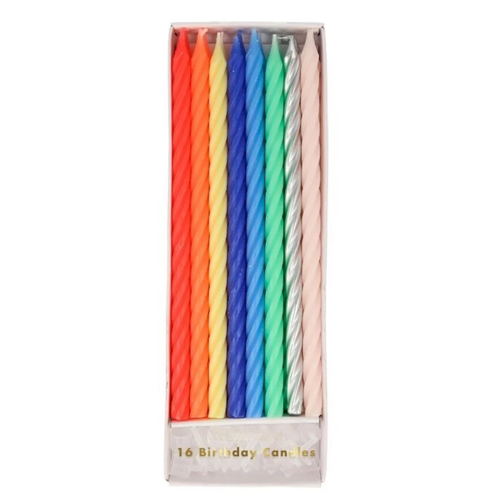 Wholesale Pastelcolor Birthday Candles Long Thin Wavy Spiral Candles