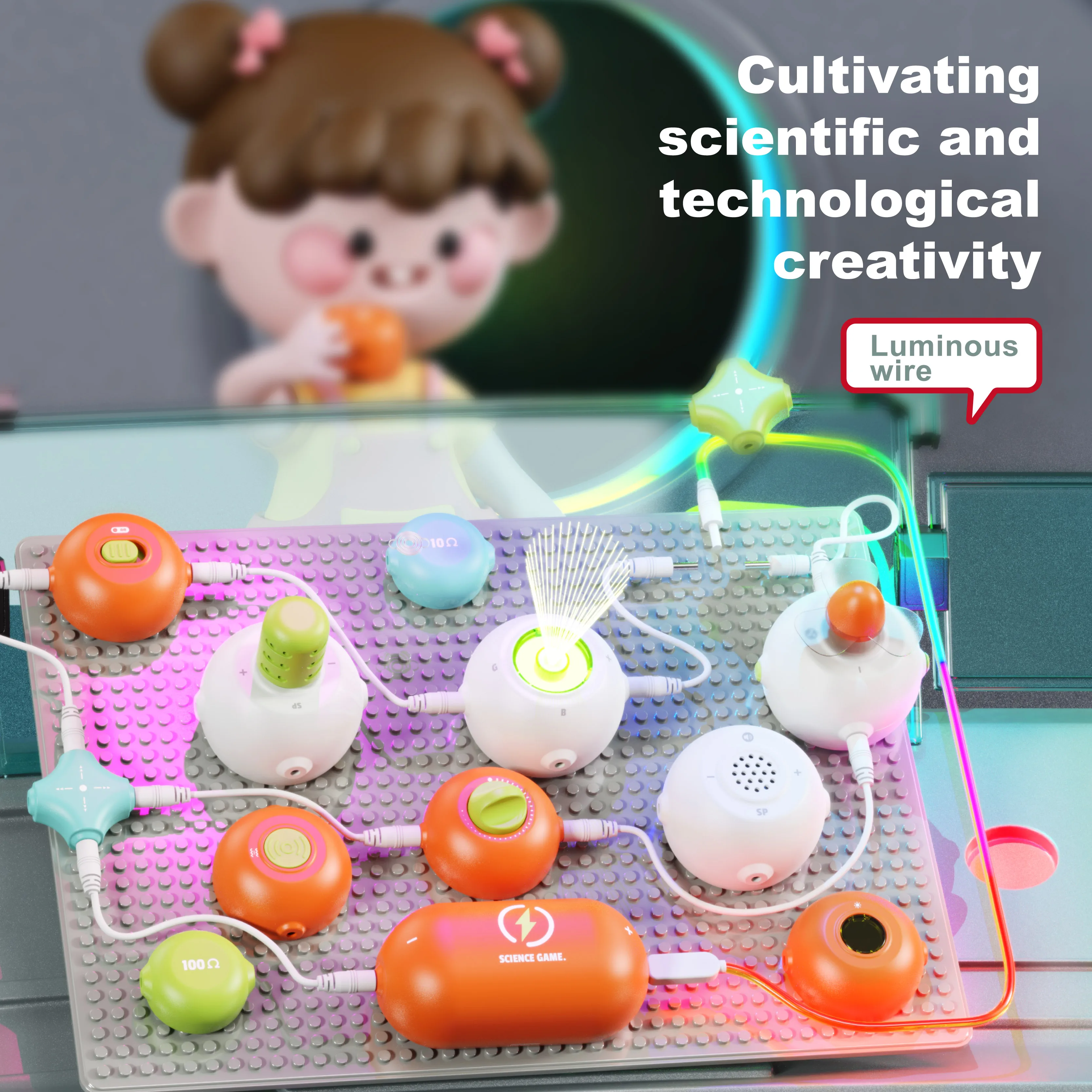 New Science Experiment Electronic Building Block Set Kids Puzzle Power Assembly Toys Education Stem Toy Children Training Toys