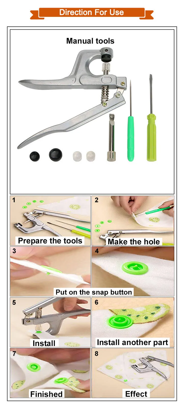 Plastic Snap Buttons and Pliers MANUAL