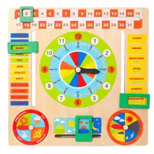 New multifunctional wooden clock Children Montessori early education calendar clock cognition Educational toy birthday gift