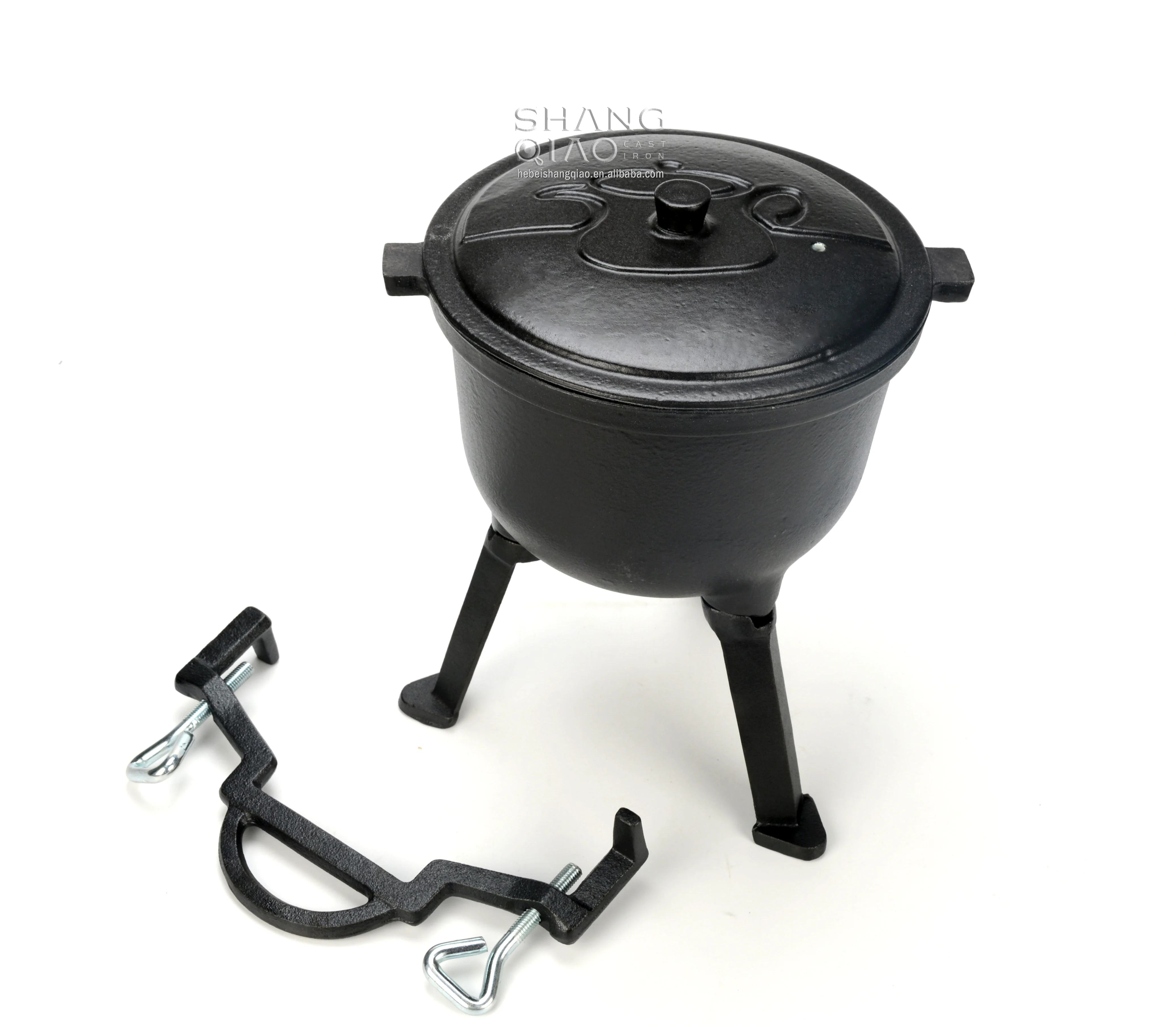 Hot Selling Cast Iron Hunting Pot Camp Fire Pot Outdoor Camping Cauldron Enameled Cast Iron Pressure Cooker Camping Pot