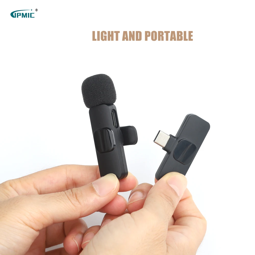 K9 Dual Wireless Microphone Type C IOS Adapter for iphone Android Cell  Phone Mini Lapel Mic for Live Stream