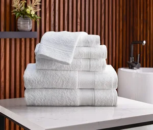 OEM Customized White Hotel Towel Set 100% Cotton Embroidered Design Bulk Supply Fast Delivery 5 Star Quality