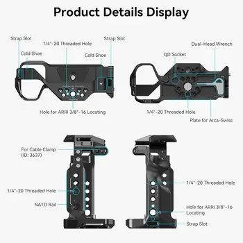 SmallRig Camera Cage for Sony A7RIII / A7III / A7M3 Camera W/Shoe Mount, Built-in NATO Rail - 2087D detail image
