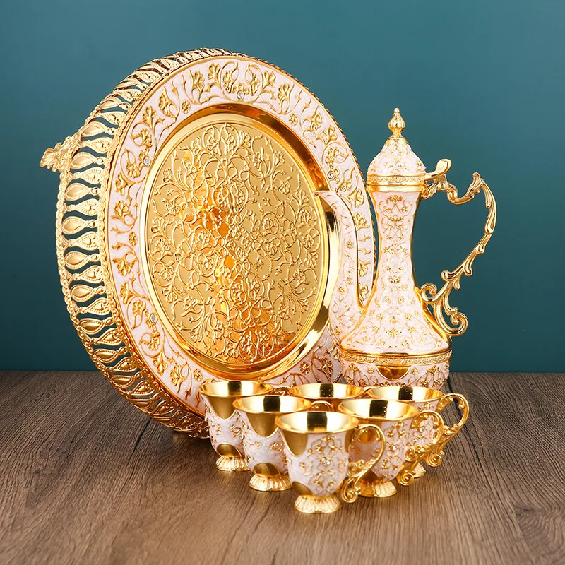 Wholesale Luxury Ramadan Gifts - Red Tea Cup Set with Tray