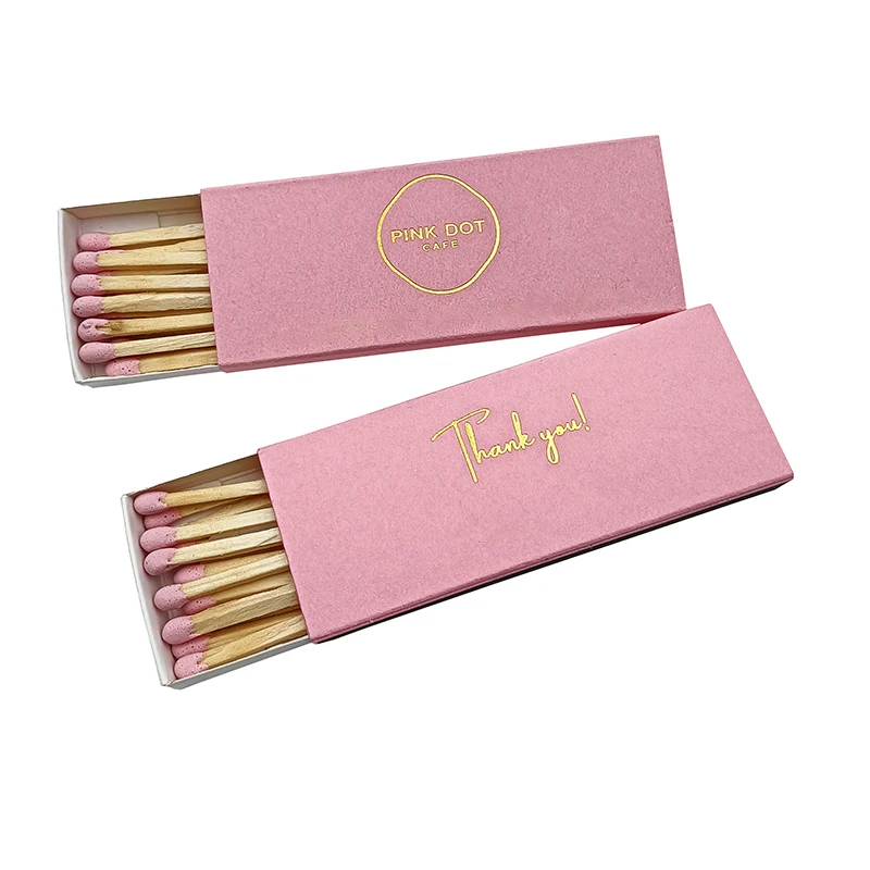 Customizable Stick Pink Match Boxes,Custom Safety Match Gold Logo And ...