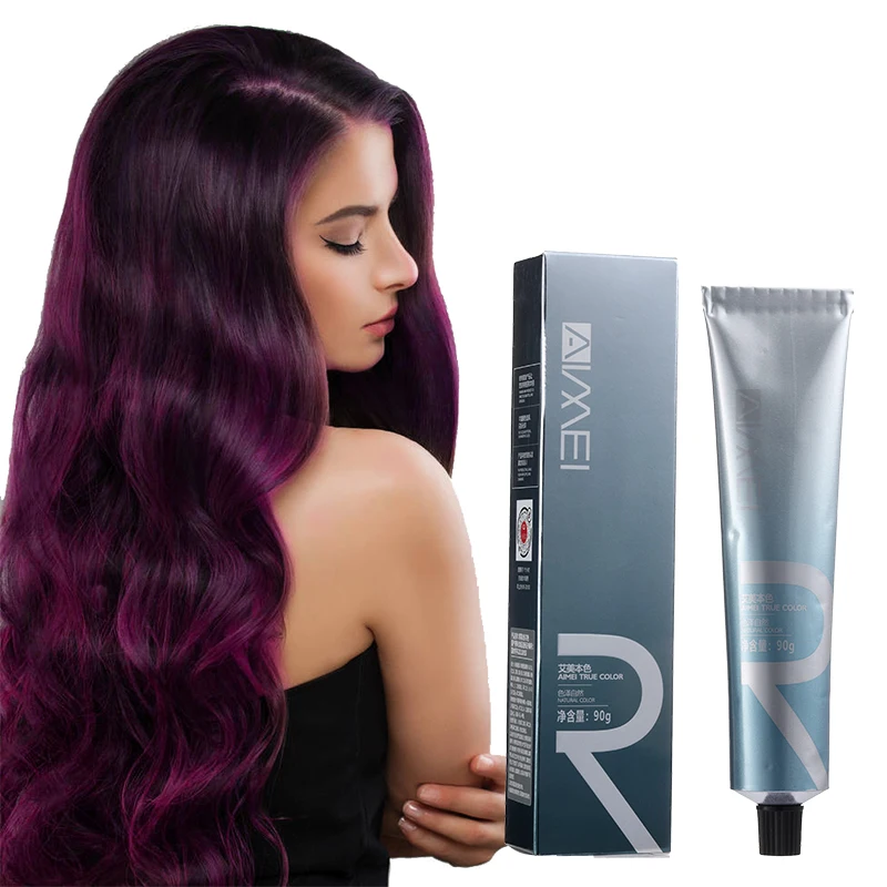 Guangzhou Private Label Low Ammonia Purple Fashion Hair Color Hair Dye Professional Cover Grey Hair for Salon Use