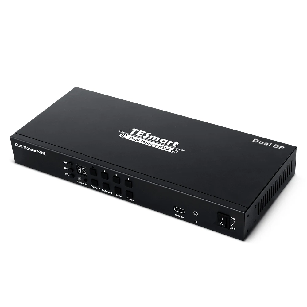 TESmart DP Dual Monitor KVM Switch 4K60Hz Support DCCI and RS232 