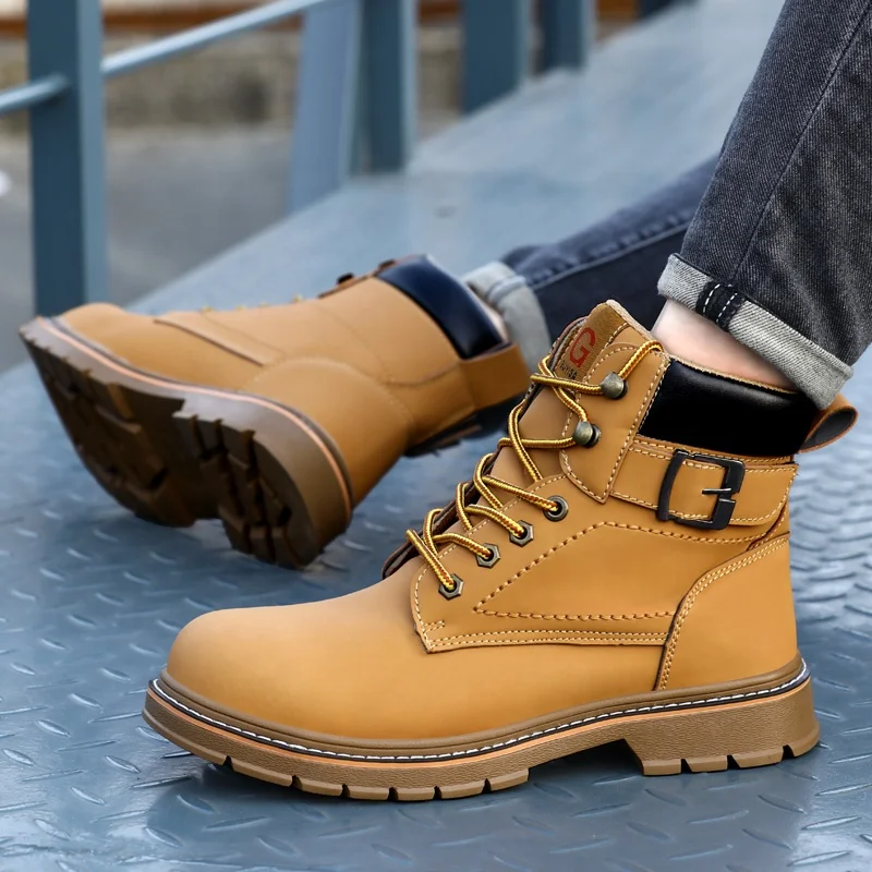 GUYISA-botas de seguridad para construcción Industrial, calzado ligero y  antideslizante con punta de acero CE para hombre