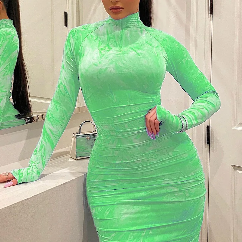 women long sleeve midi dress