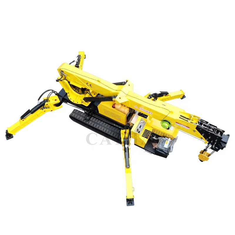 1.2T 2T 3T 5T Small High Performance Lifting Spider Machine Mobile Crane