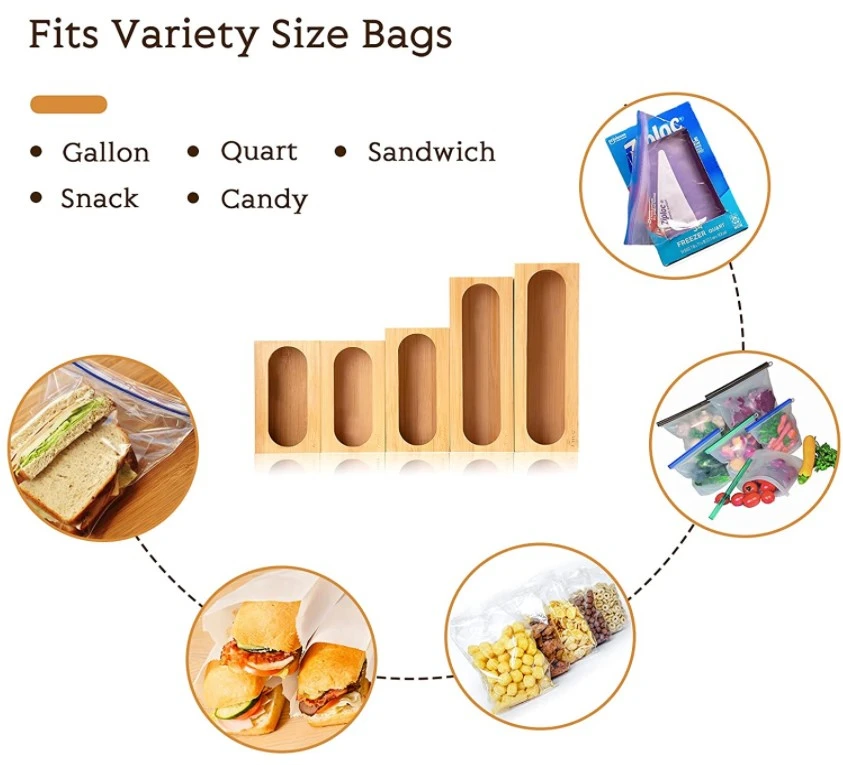 Сумка-Органайзер для хранения продуктов, бамбуковый кухонный шкаф, бамбуковый пакет на молнии, органайзер для кухонного ящика