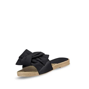 2026 Summer Women Black Straw Sandals Bow Slide Summer Beach Comfortable Breathable Wholesale