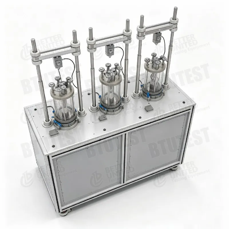 BTU Full-Automatic Stress Path Triple Triaxial Apparatus 10kN UU CU CD ASTM D4767 D7181 D2850 ISO 17892-8 Geotechnical Lab