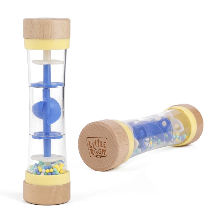 Буковая деревянная трубка для дождя с идеальным дизайном, бусины Монтессори, капли дождя, детские музыкальные игрушки для младенцев, развивающие сенсорные качели