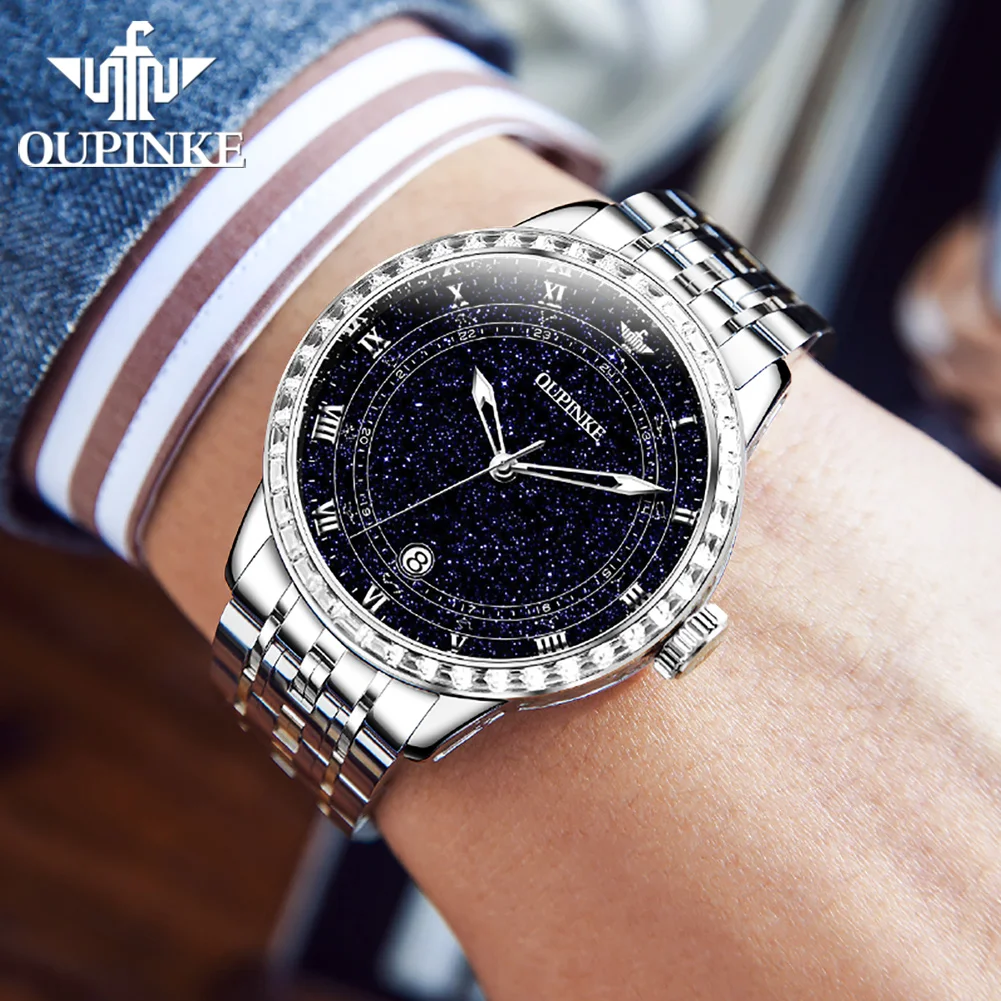 OUPINKE 3203 Starry Diamonds Watch for Men 5ATM Waterproof