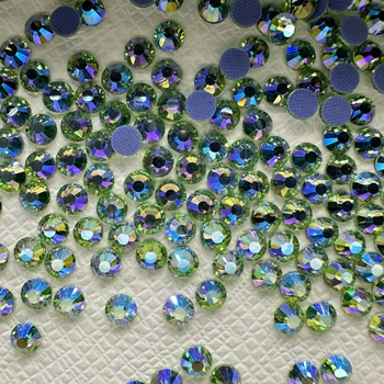 OPL Elegant & Long-Lasting Peridot AB Glass HotFix Rhinestones for Crafts & Apparel Hot Selling Decorative Stones