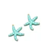 28*25mm gold Starfish double-sided green