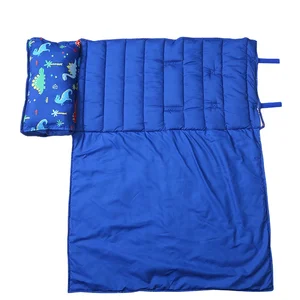 Factory Customized Foldable Cotton Warm Washable Sleeping Bag Kids Toddler Nap Mat Set With Elastic Strap