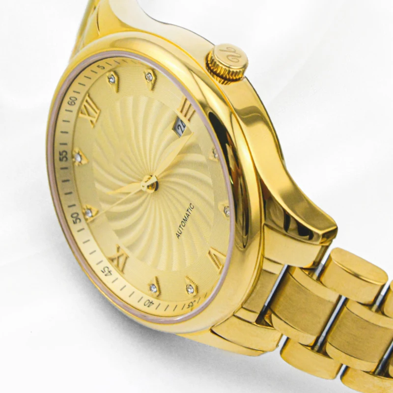 Золотые водонепроницаемые кварцевые мужские наручные часы из нержавеющей стали в западном стиле