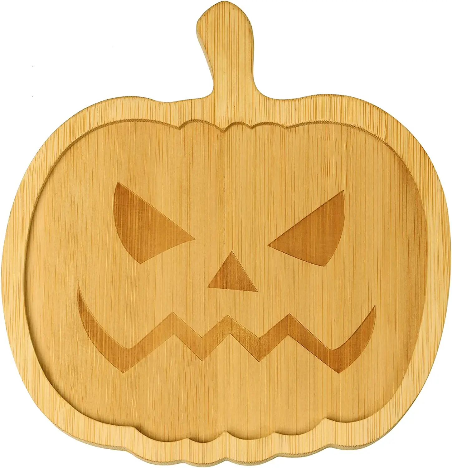 Pumpkin Wooden Charcuterie Board Bamboo Cheese Platter and Serving Tray Plate for Party