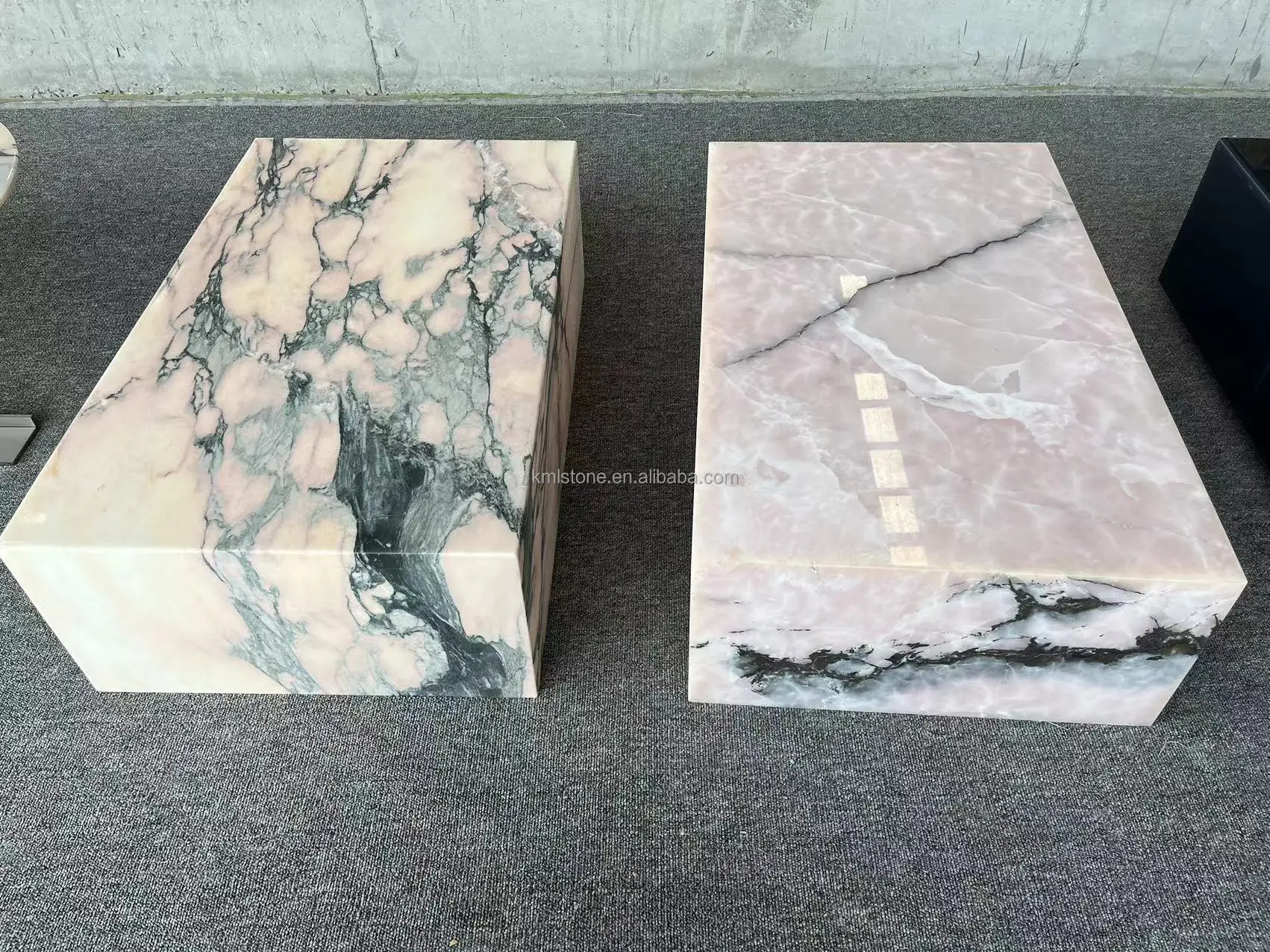 Luxury Pink Marble Coffee Table - Custom Calacatta Violet