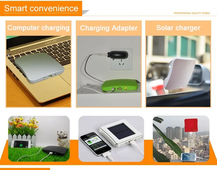 Environmental Portable Window Sticker Solar Power Bank Mobile Phone Battery Charger for Outdoor Traveling