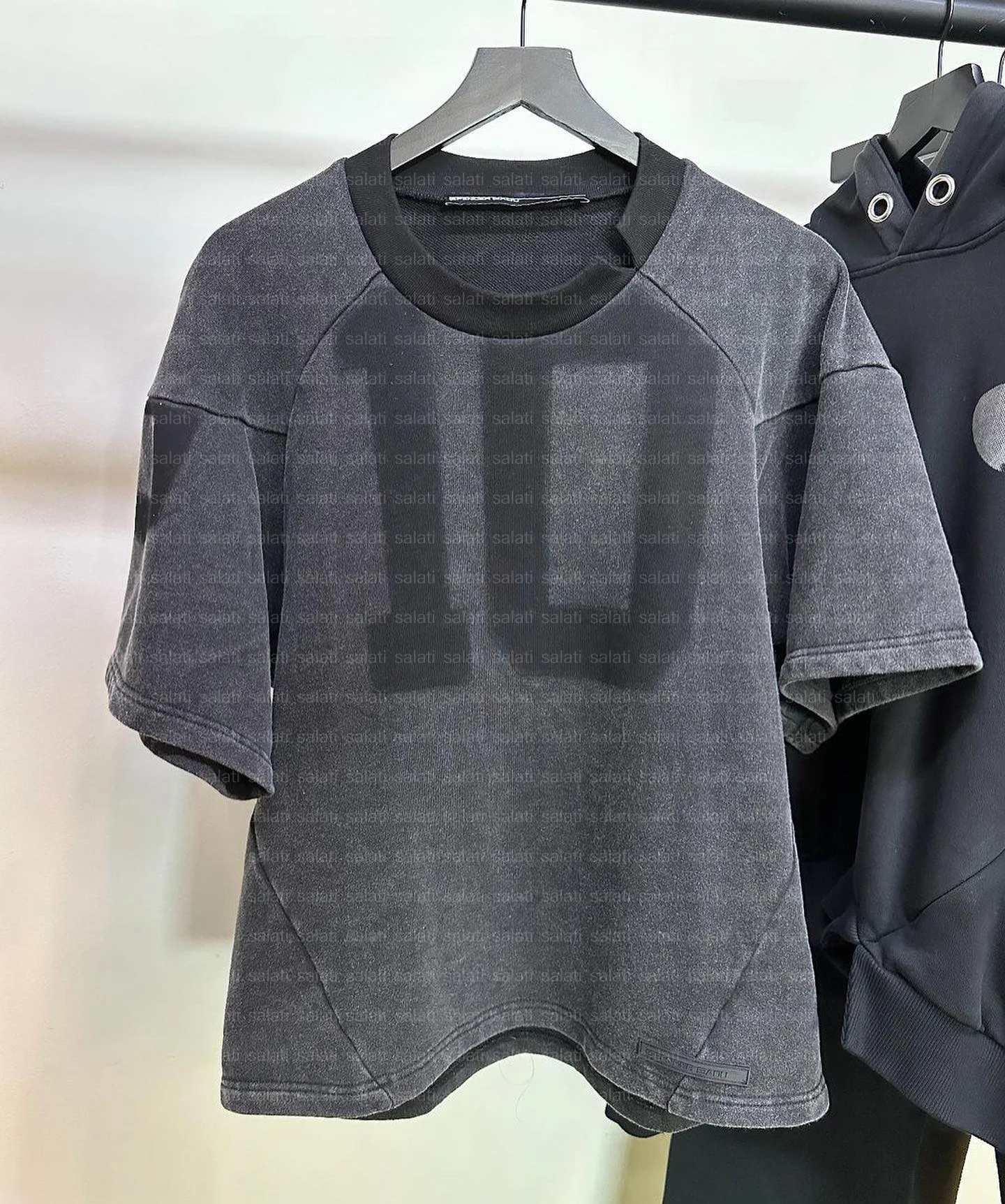 Y2K Men Unisex T Shirts 250 GSM Tee Drop Shoulder Mock Neck Screen Print Boxy Fit Tshirt Cotton Acid Wash Crop Top Women T-shirt gallery 8
