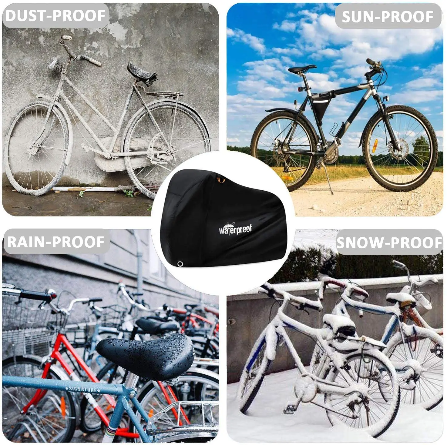 thumbnail interactive-video image 1 of Universal Waterproof Bicycle Cover – Rain Resistant For 1 Bike – Lightweight 1 of 3