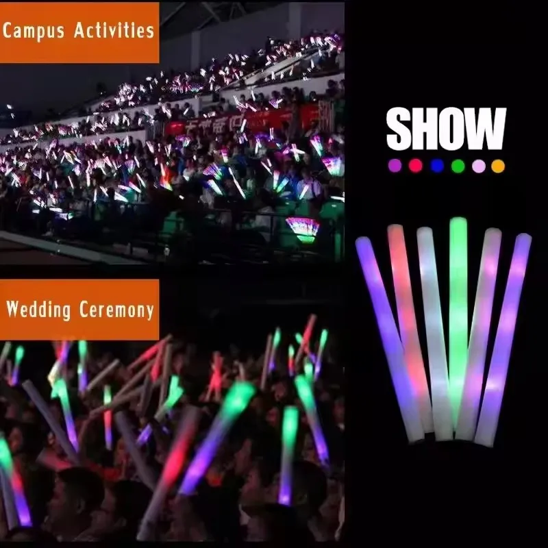 Nicro Custom Printing LOGO Led Party Novelties Supplies LED Light up Foam Stick Concert Cheer up Props Led Stick Glow Stick