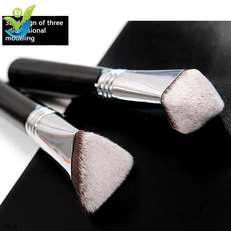 Top Selling Single Makeup Foundation Brush 3D 4D Slant Triangle Square Tapered Makeup Brushes