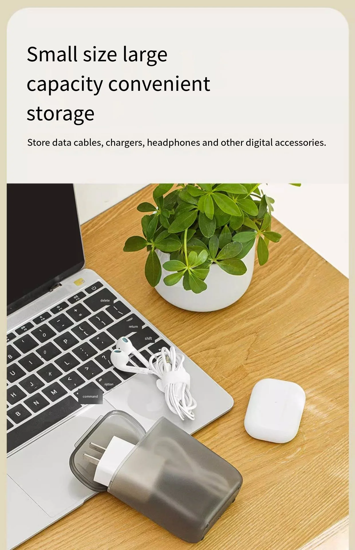 Portable wired headphone data cable storage box charger U disk hair accessories rubber band debris dust small box supplier