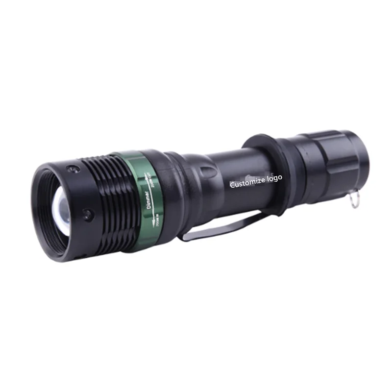 Aluminum alloy rotating focus with pen clink T6 Rechargeable strong Light Flashlight for camping